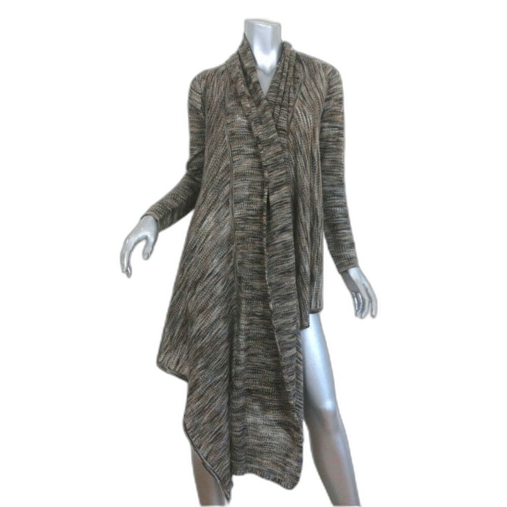 Alice + Olivia 100% Wool Draped Duster Cardigan Wrap Cowl Sweater Lagenlook Boho